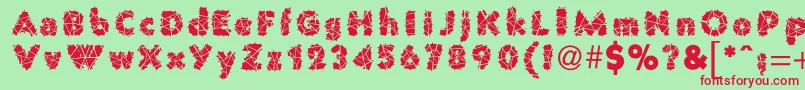 PrisonWire1 Font – Red Fonts on Green Background
