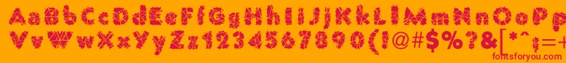 フォントPrisonWire1 – オレンジの背景に赤い文字