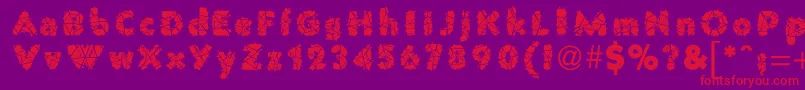 PrisonWire1-Schriftart – Rote Schriften auf violettem Hintergrund