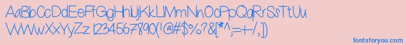 フォントThissux – ピンクの背景に青い文字