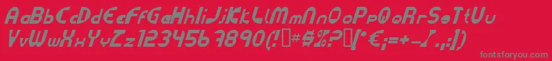 DatacutItalic-Schriftart – Graue Schriften auf rotem Hintergrund