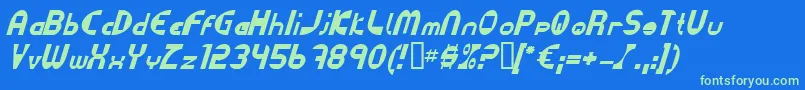 DatacutItalic Font – Green Fonts on Blue Background