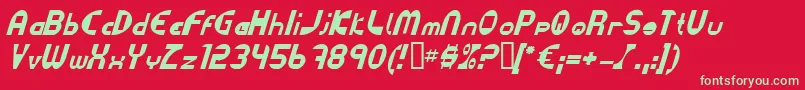 DatacutItalic Font – Green Fonts on Red Background