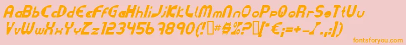 Fonte DatacutItalic – fontes laranjas em um fundo rosa