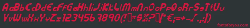 DatacutItalic Font – Red Fonts on Black Background
