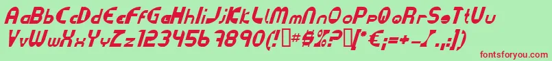 DatacutItalic Font – Red Fonts on Green Background
