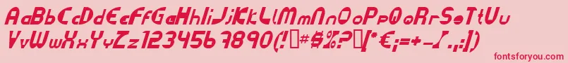 フォントDatacutItalic – ピンクの背景に赤い文字