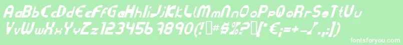 DatacutItalic Font – White Fonts on Green Background