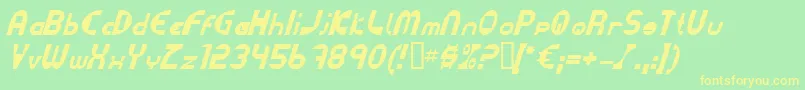 DatacutItalic Font – Yellow Fonts on Green Background
