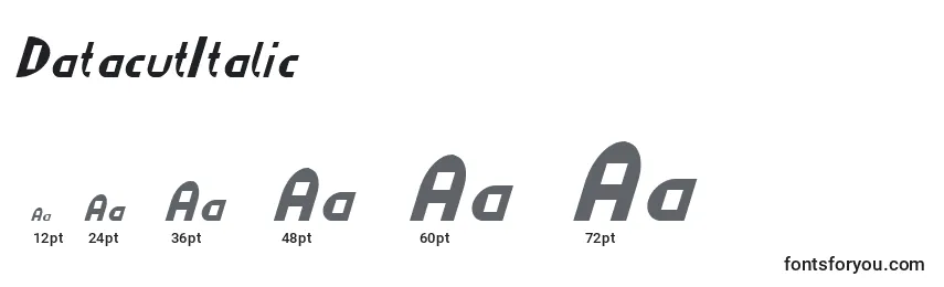 DatacutItalic Font Sizes