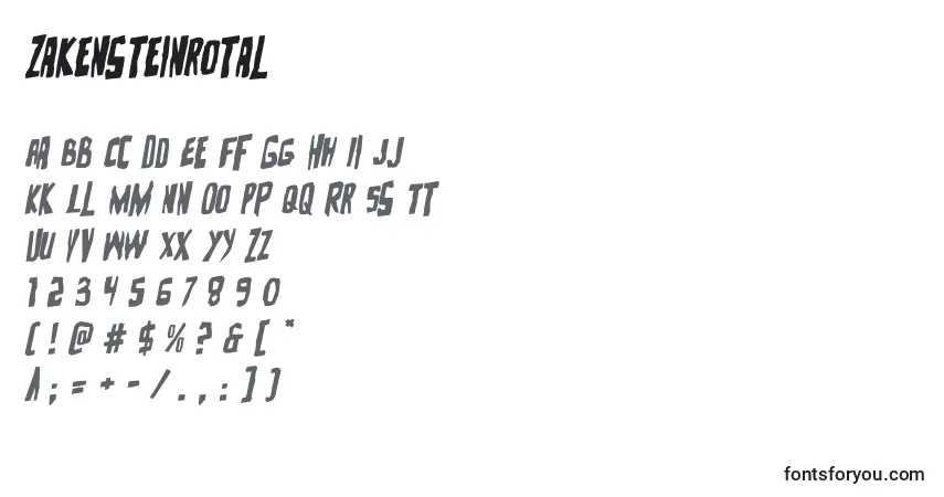 Zakensteinrotal-fontti – aakkoset, numerot, erikoismerkit