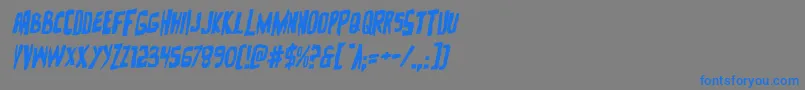 フォントZakensteinrotal – 灰色の背景に青い文字