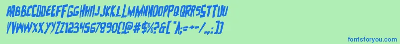 Zakensteinrotal Font – Blue Fonts on Green Background