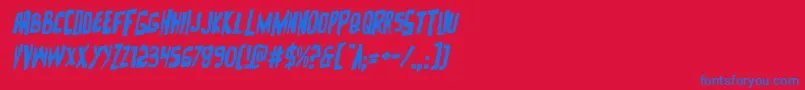 Zakensteinrotal Font – Blue Fonts on Red Background