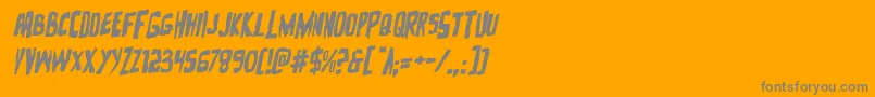 Zakensteinrotal-Schriftart – Graue Schriften auf orangefarbenem Hintergrund