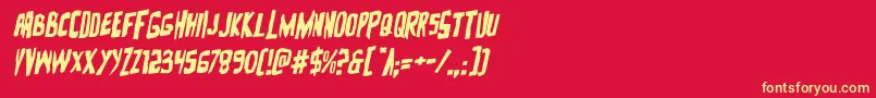 Zakensteinrotal Font – Yellow Fonts on Red Background