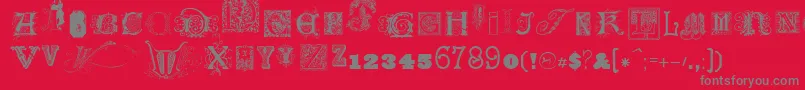 KidnapedatoldtimesFreeTwo-Schriftart – Graue Schriften auf rotem Hintergrund