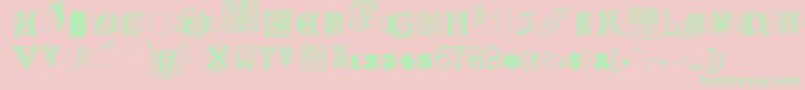 KidnapedatoldtimesFreeTwo-Schriftart – Grüne Schriften auf rosa Hintergrund