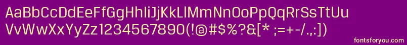 Czcionka Breuertext – żółte czcionki na fioletowym tle