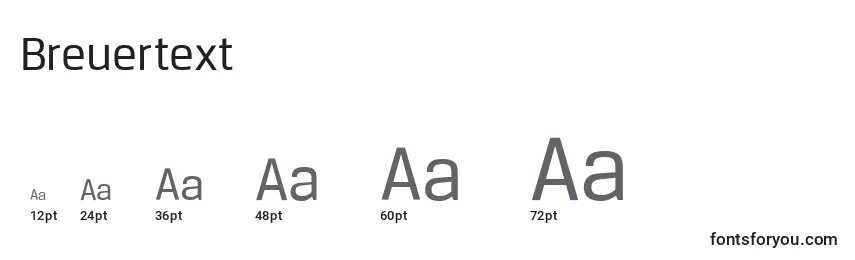Размеры шрифта Breuertext