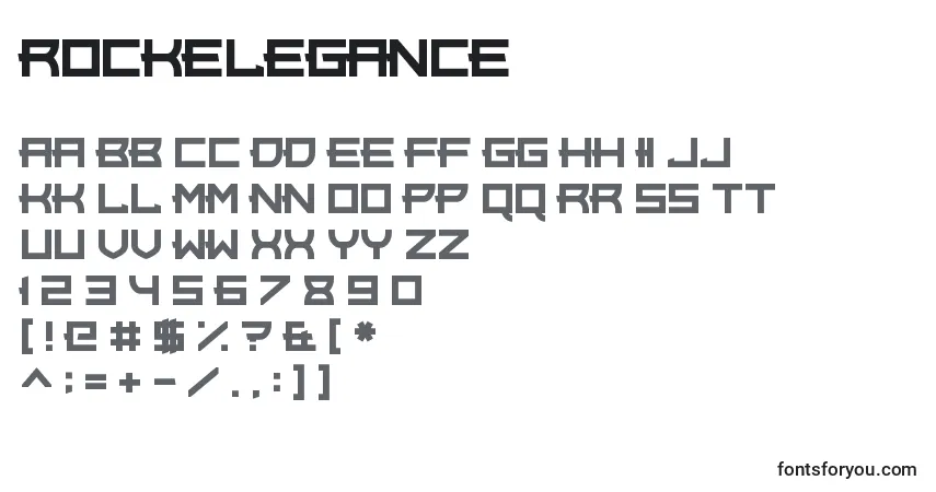 Schriftart RockElegance – Alphabet, Zahlen, spezielle Symbole