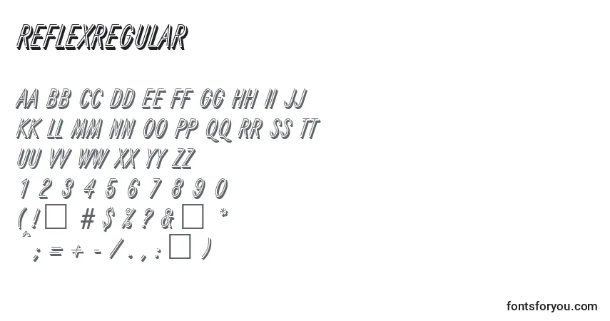 ReflexRegular Font – alphabet, numbers, special characters