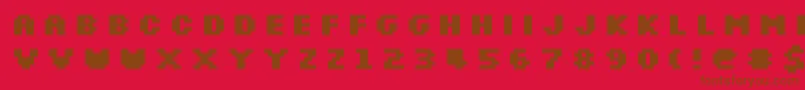 フォントSlkscreb – 赤い背景に茶色の文字