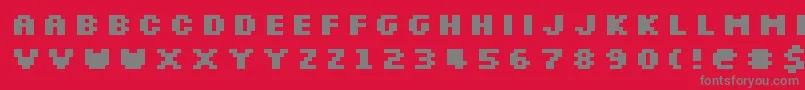 フォントSlkscreb – 赤い背景に灰色の文字
