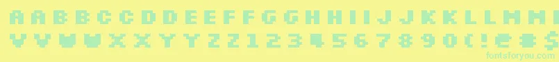 Czcionka Slkscreb – zielone czcionki na żółtym tle
