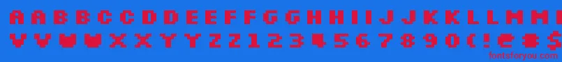 Slkscreb Font – Red Fonts on Blue Background