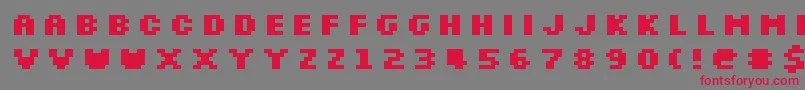 Slkscreb Font – Red Fonts on Gray Background