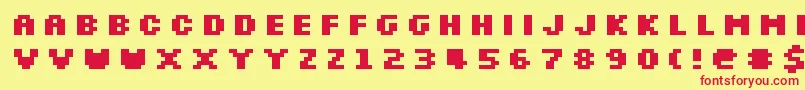 Slkscreb Font – Red Fonts on Yellow Background