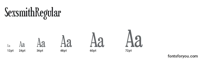 SexsmithRegular Font Sizes