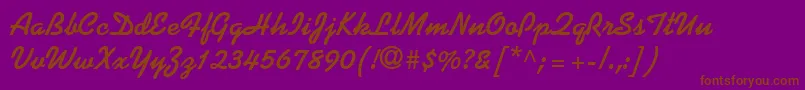 Шрифт KaufmannLtBold – коричневые шрифты на фиолетовом фоне