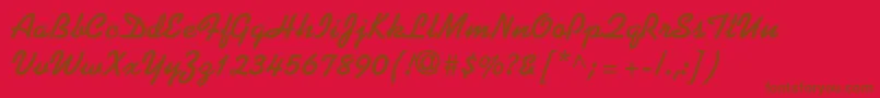 Шрифт KaufmannLtBold – коричневые шрифты на красном фоне
