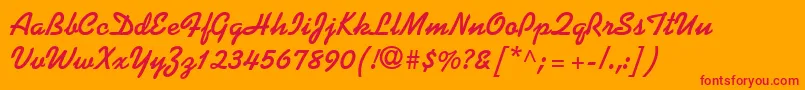 KaufmannLtBold Font – Red Fonts on Orange Background