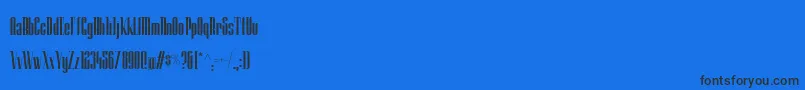 GranfondoBoldcondensed-Schriftart – Schwarze Schriften auf blauem Hintergrund