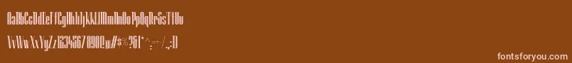 Шрифт GranfondoBoldcondensed – розовые шрифты на коричневом фоне
