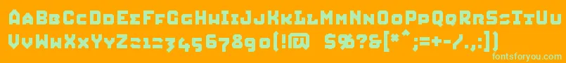 Squic Font – Green Fonts on Orange Background