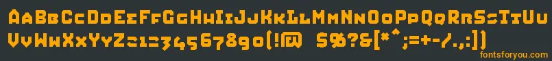 フォントSquic – 黒い背景にオレンジの文字