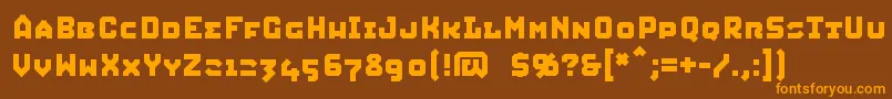 Squic Font – Orange Fonts on Brown Background
