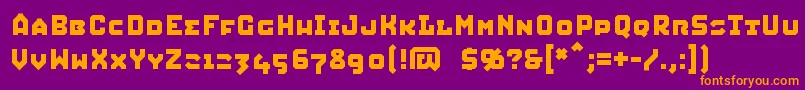 Squic Font – Orange Fonts on Purple Background