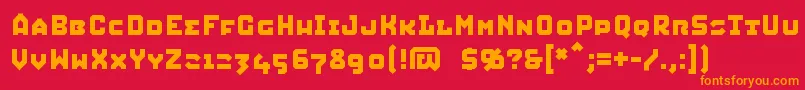 Squic Font – Orange Fonts on Red Background