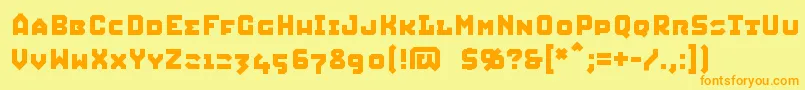 Squic Font – Orange Fonts on Yellow Background