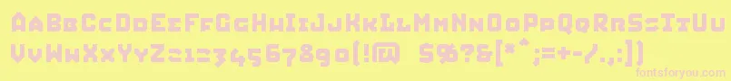 Squic Font – Pink Fonts on Yellow Background