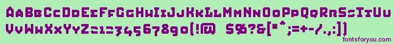 Squic Font – Purple Fonts on Green Background