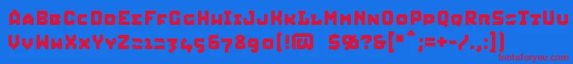 Squic Font – Red Fonts on Blue Background