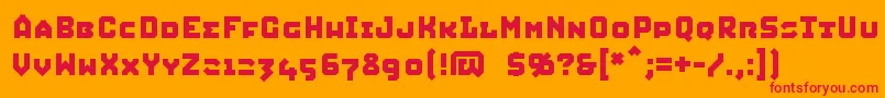 Squic Font – Red Fonts on Orange Background