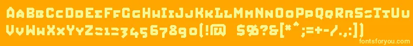 Squic Font – Yellow Fonts on Orange Background