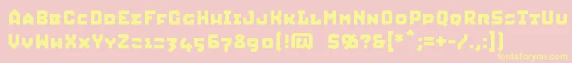 Squic Font – Yellow Fonts on Pink Background